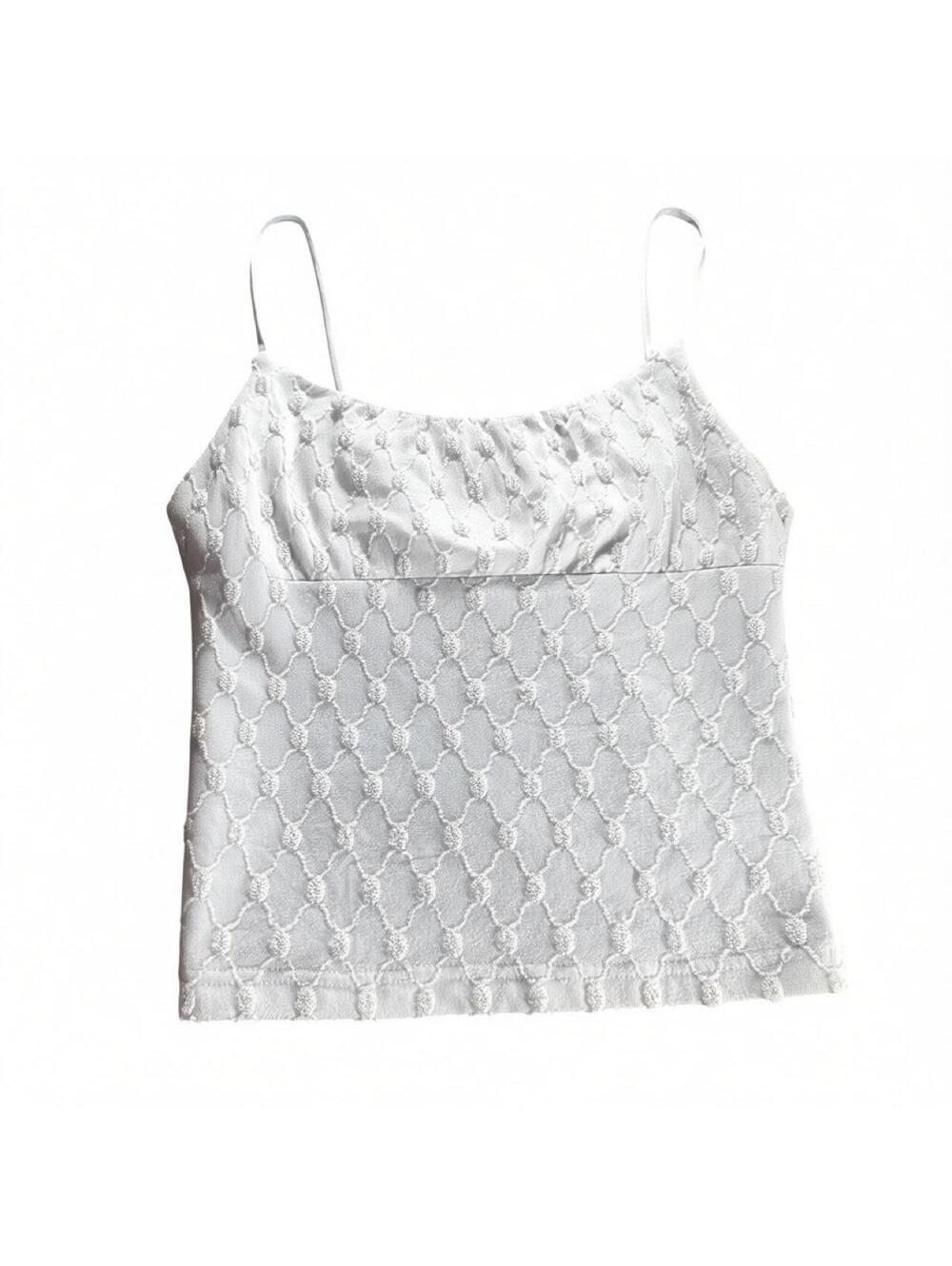 Y2K Self Esteem White Floral Tank Top